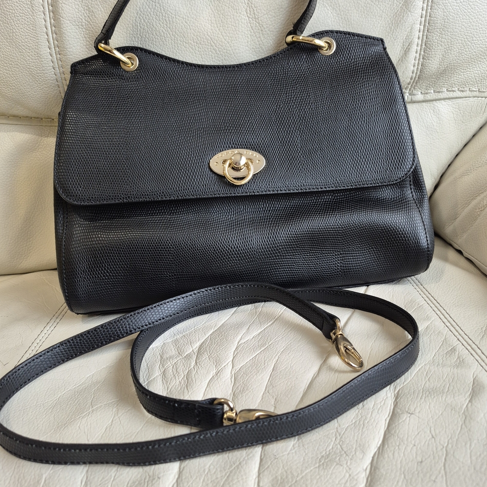 TOSCA BLU Black Shoulder Bag with Gold Accents